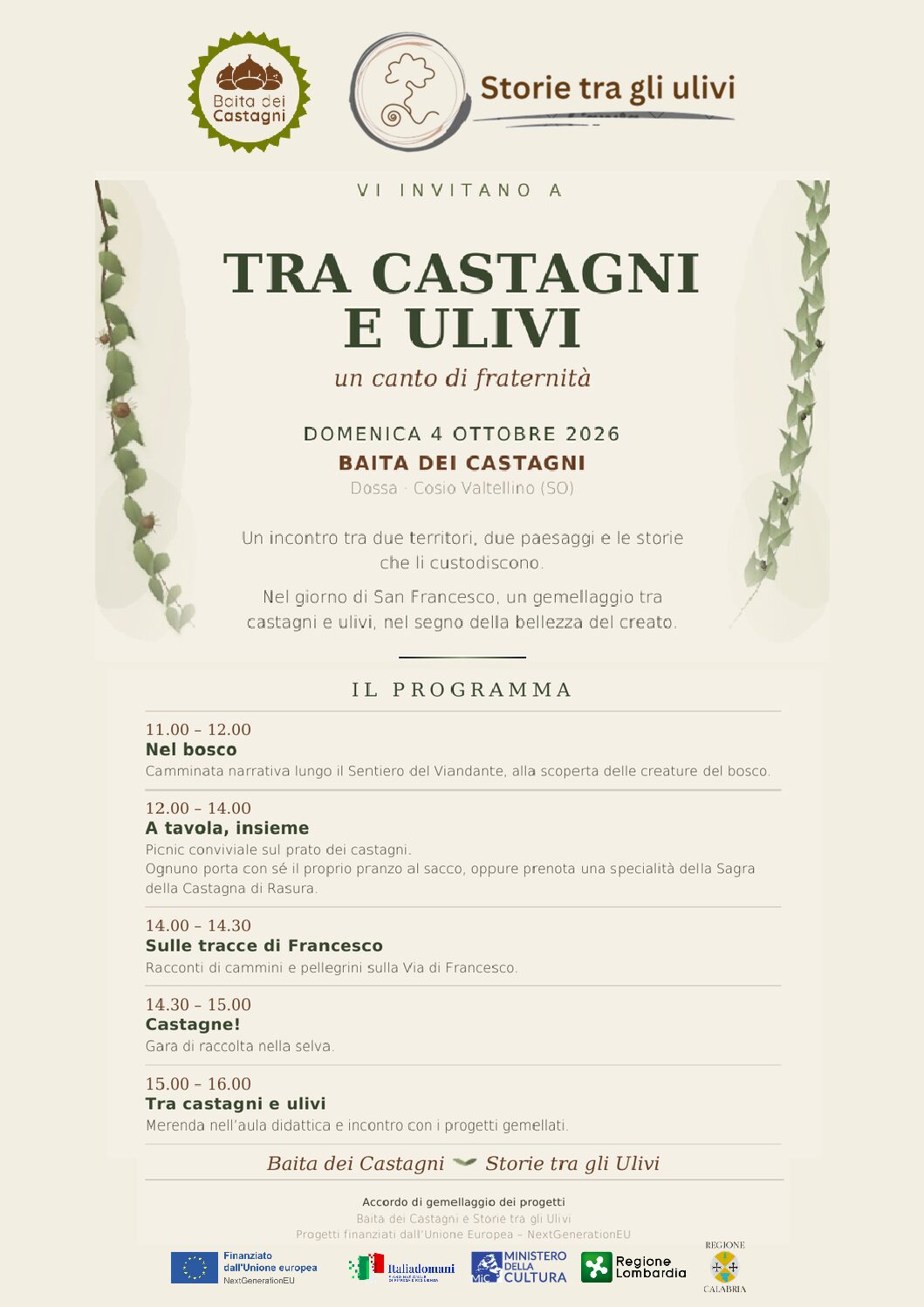 Tra castagni e ulivi – un canto di fraternità